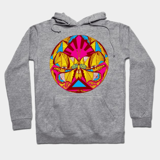 Miami Vice Sunrise Abstract Butterfly Hoodie by kenallouis